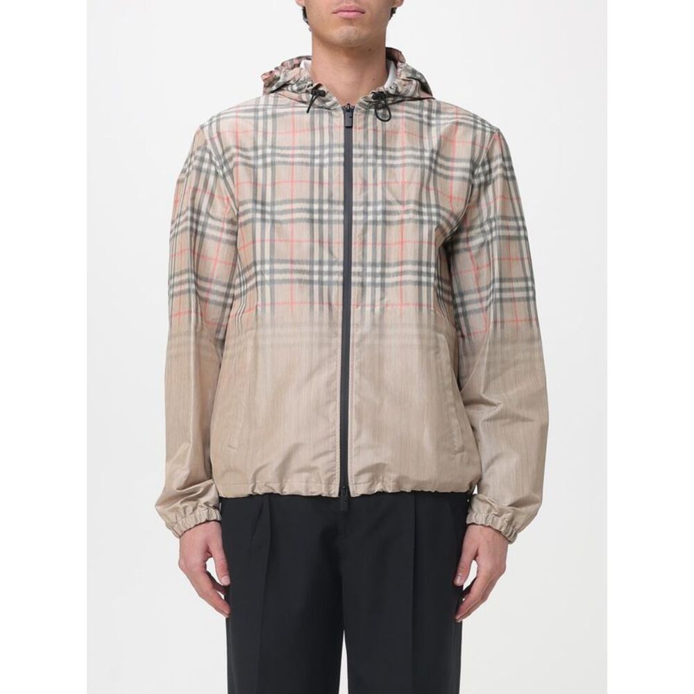 Burberry Men Burberry Check Polyester Windbreaker Jacket